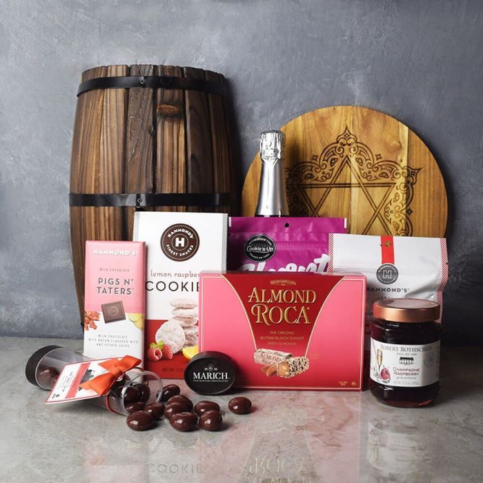 Prestigious Rosh Hashanah Chocolate Gift Set from Los Angeles Baskets - Champagne Gift Basket - Los Angeles Delivery
