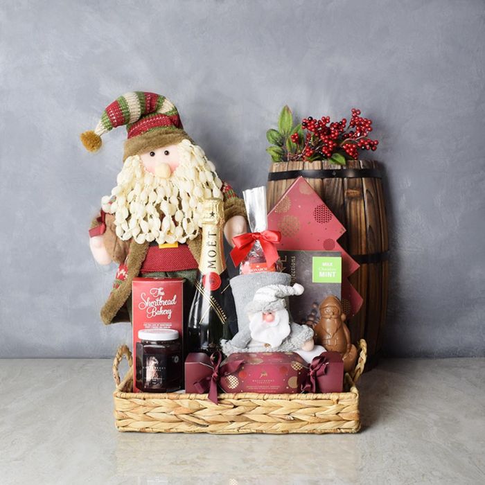 Santa’s Bounty with Champagne from Los Angeles Baskets - Holiday Gift Basket - Los Angeles Delivery