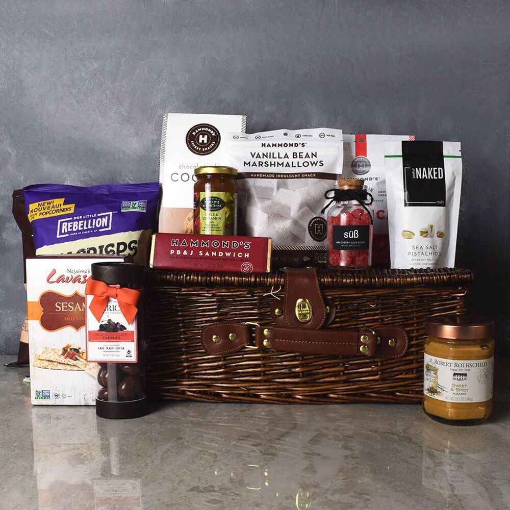 Sweet &amp; Savoury Kosher Treats Basket from Los Angeles Baskets - Kosher Gift Basket - Los Angeles Delivery